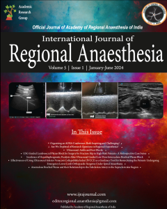 International Journal of Regional Anaesthesia | Volume 5 | Issue 1 ...